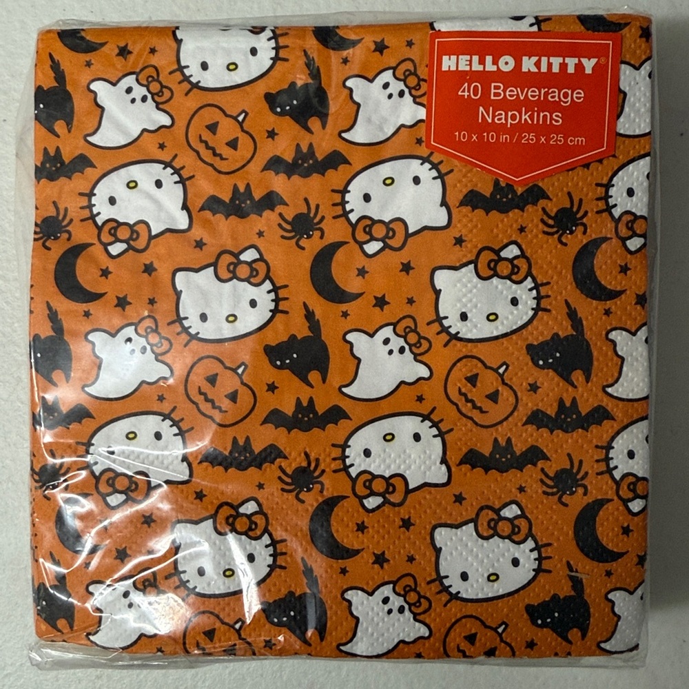 Hello Kitty 40 Halloween Beverage Napkins ~ 10x10”